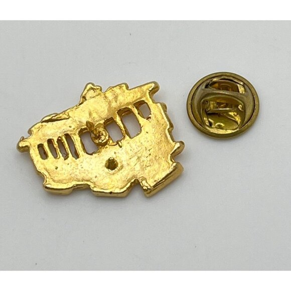 Vintage Cable Car Trolley Pin San Francisco Gold Tone Street Car Hat Jacket - Picture 4 of 6